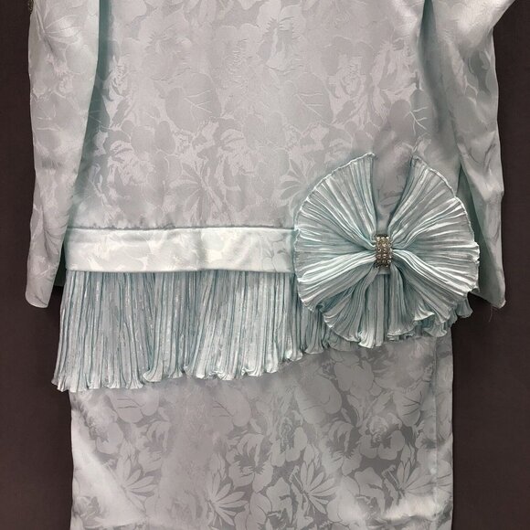 VINTAGE MICHAEL MARCELLA LTD BARBARA CHODOS PALE BLUE FANCY DRESS SIZE 12 - Picture 4 of 11